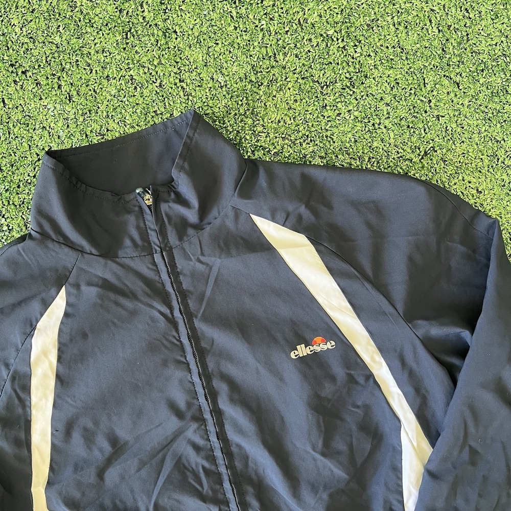 Ellesse Retro Y2K Men's Windbreaker Jacket Size Medium Navy Blue
